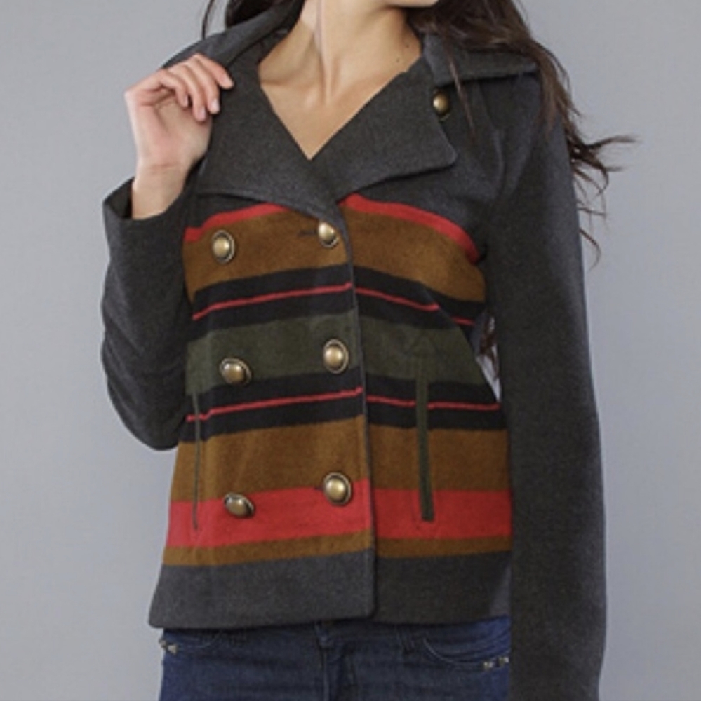 Jack by BB Dakota Cromwell Striped Peacoat